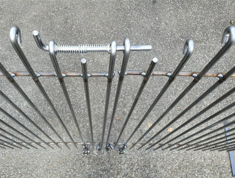 Bovenaanzicht van de 3 grendels.