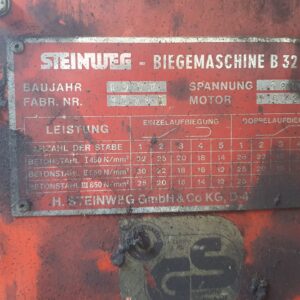10. Steinweg Betonstahl Biegemaschine B32ST von 1996
