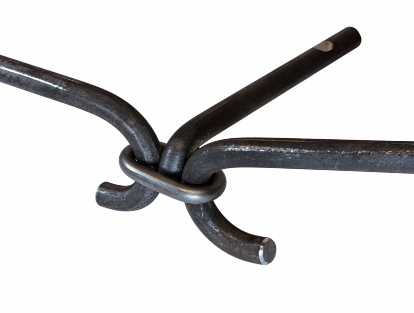 Wandhalter für Handlauf zum Einmörteln roh, mit 2 Handlaufstücken.