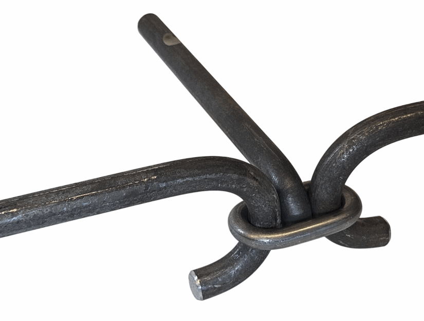 Wandhalter für Handlauf zum Einmörteln roh, mit 2 Handlaufstücken.