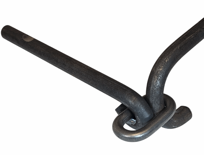 Wandhalter für Handlauf zum Einmörteln roh mit einem Handlaufstück.