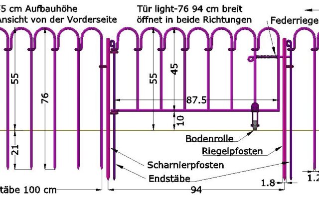 Teichzaun light-76 mit 55 cm Aufbauhöhe