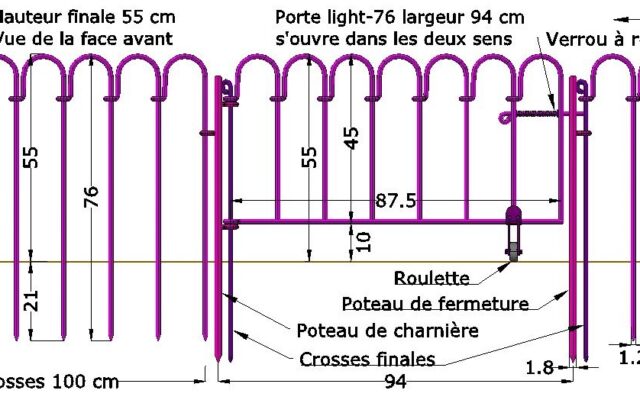 Clôture étang light-76 : hauteur 55 cm