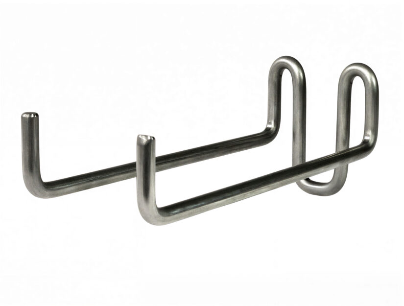 Der Besenhalter ist aus Edelstahl Ø 10 mm gebogen und sehr stabil.