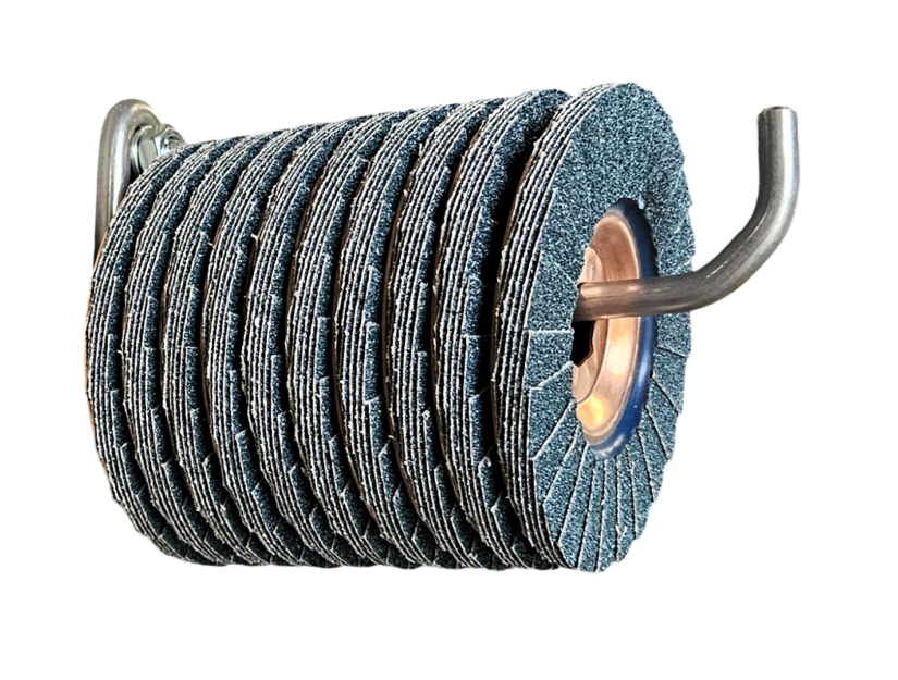 Support en acier inoxydable pour meules ou autres pièces avec un alésage.