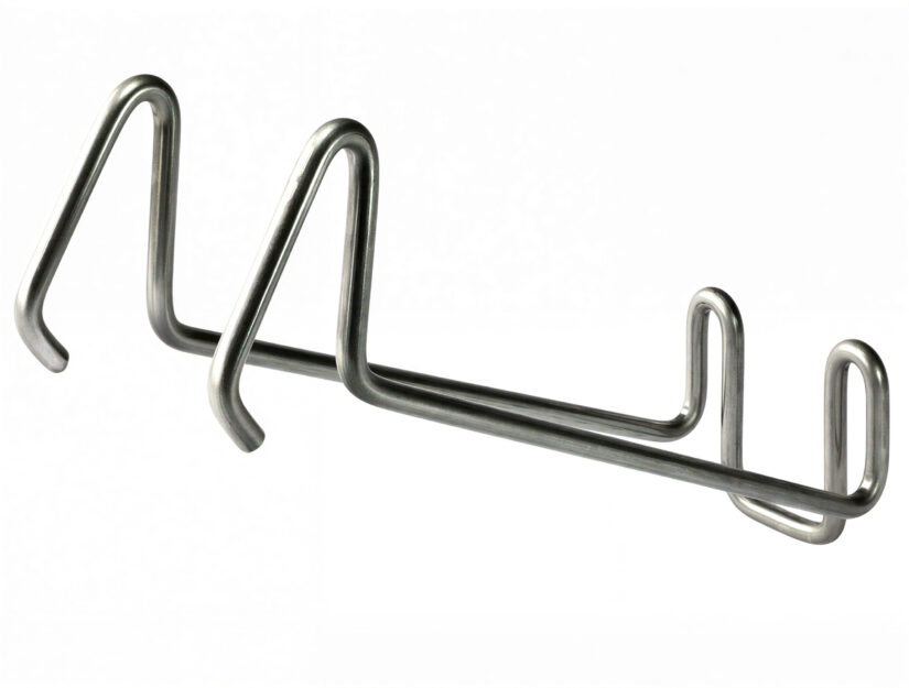 Stiefelständer aus Edelstahl zur Wandmontage, stabil und hygienisch.