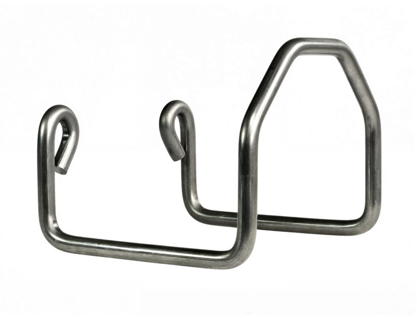 De kleine roestvrijstalen slanghouder voor aan de muur roest niet.