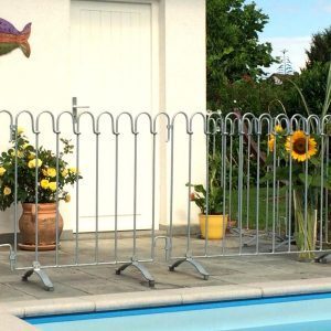 Clôture galvanisée de protection de piscine avec pieds